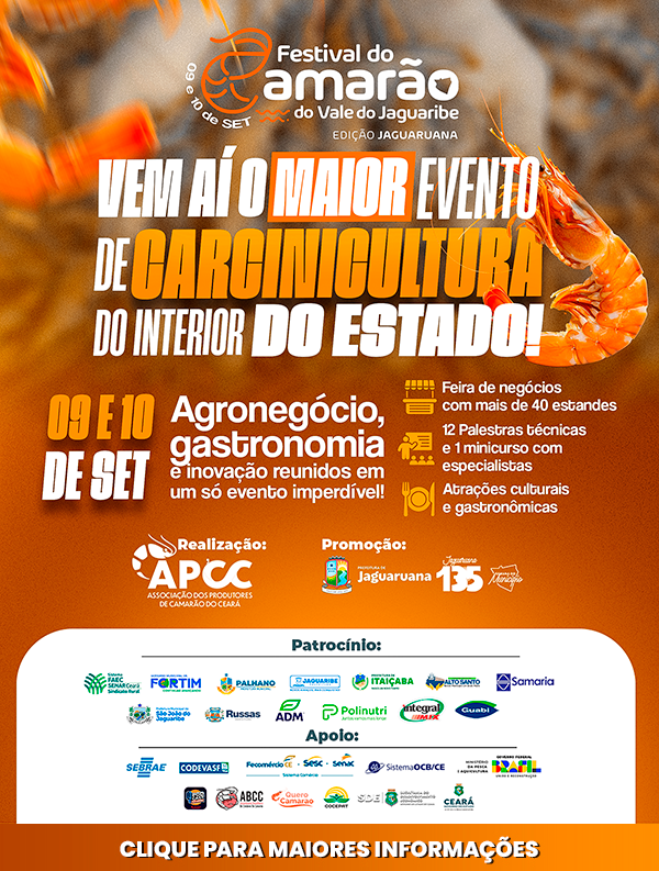 Jaguaruana recebe a primeira edição do Festival do Camarão do Vale do Jaguaribe