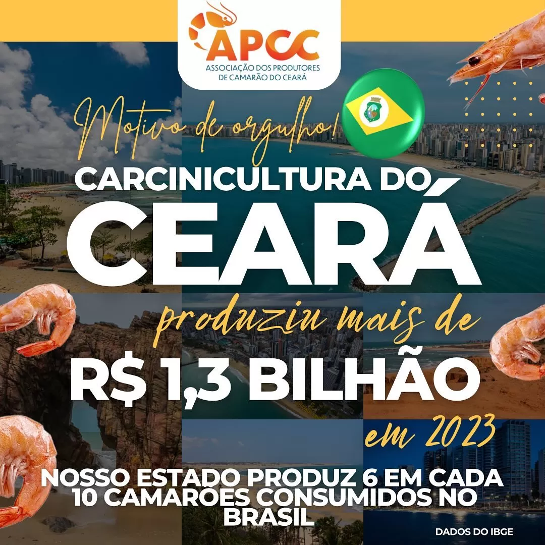 A carcinicultura cearense cresce a cada ano e é motivo de muito orgulho!